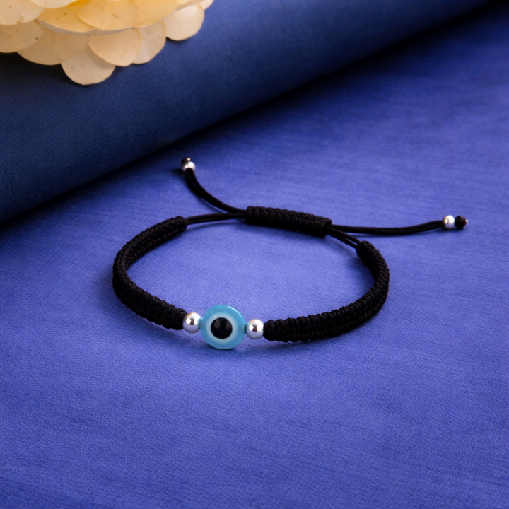 Handcrafted Adjustable Black Cord Evil Eye Bracelet