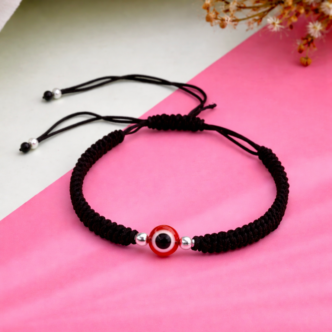 Red Evil Eye Black Braided Bracelet