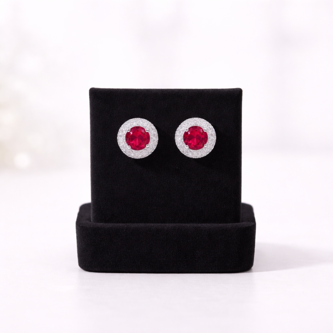 Round Ruby Studs by Balaji Jewellers - Balaji Jewellers