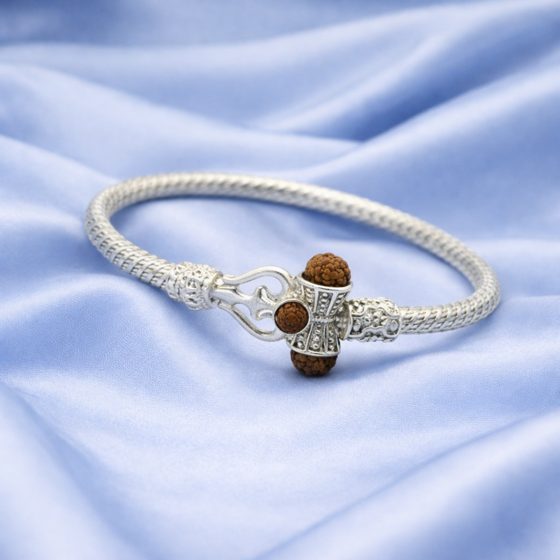 STERLING SILVER MAHADEV DAMRU KADA FOR MEN