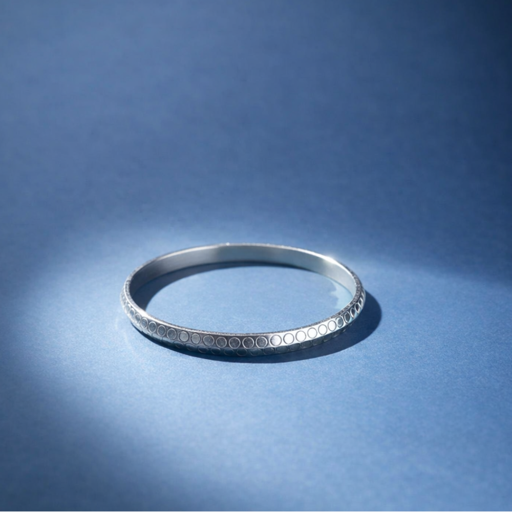 Textured Silver Kada Timeless Everyday Elegance