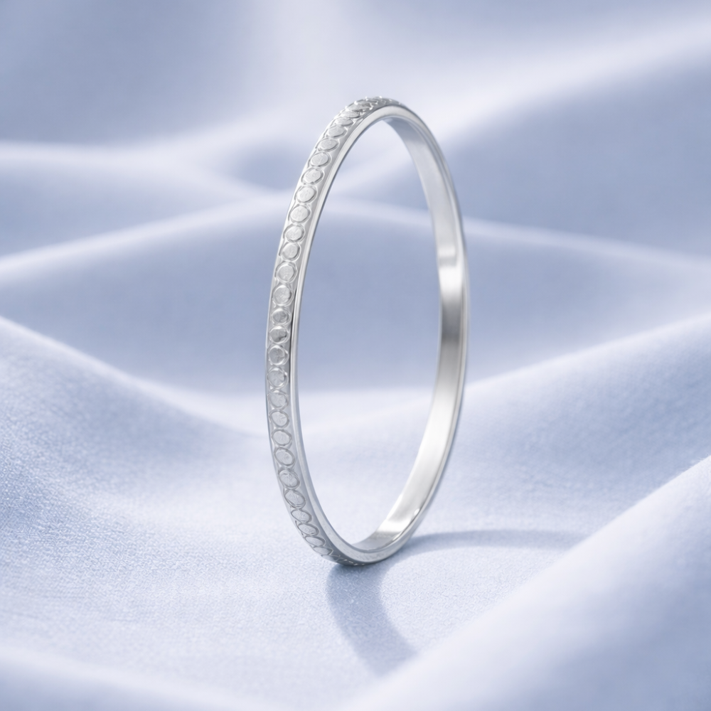 Textured Silver Kada Timeless Everyday Elegance
