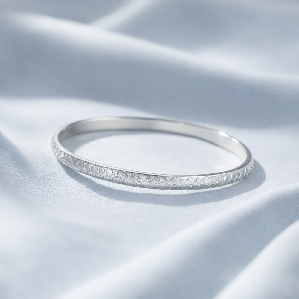 Textured Silver Kada Timeless Everyday Elegance