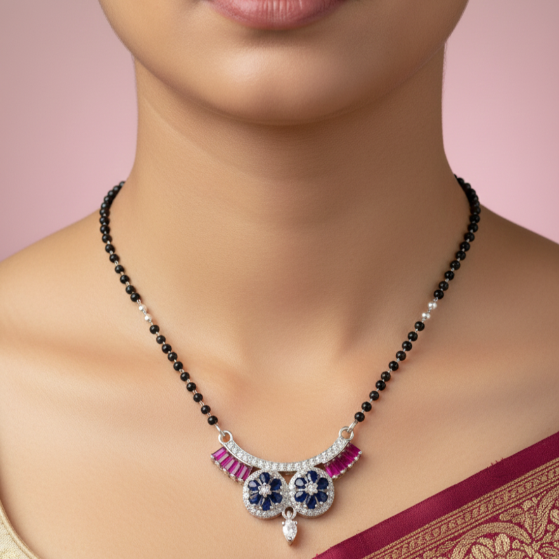 Exquisite Dual-Tone Mangalsutra Pendant Necklace