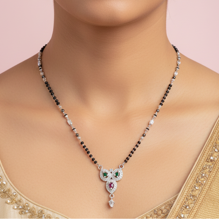 Elegant Designer Mangalsutra Gemstone Accents