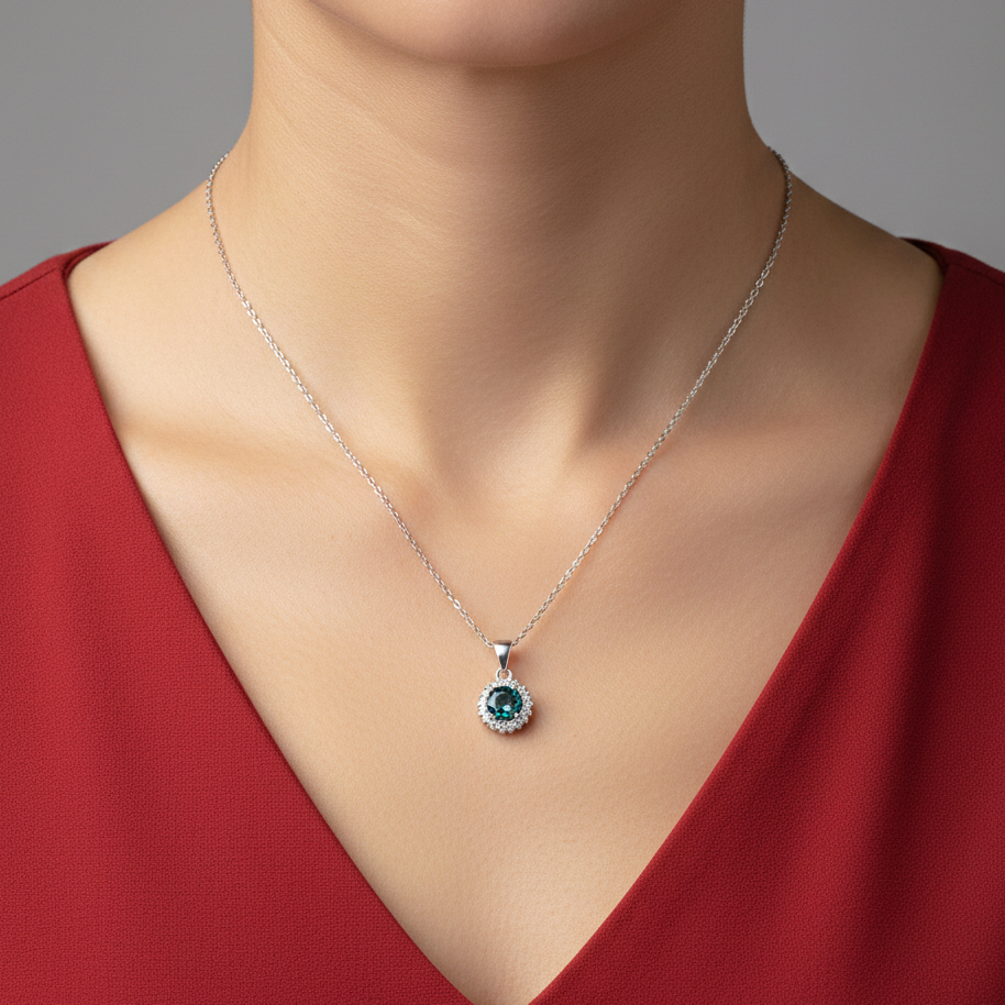 Midnight Ocean Halo Chain Pendent