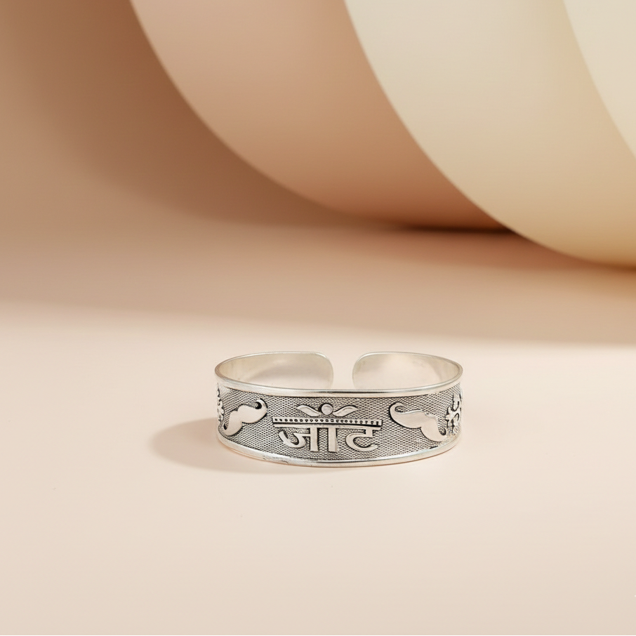 Silver Jaat Identity Adjustable Kada for Men