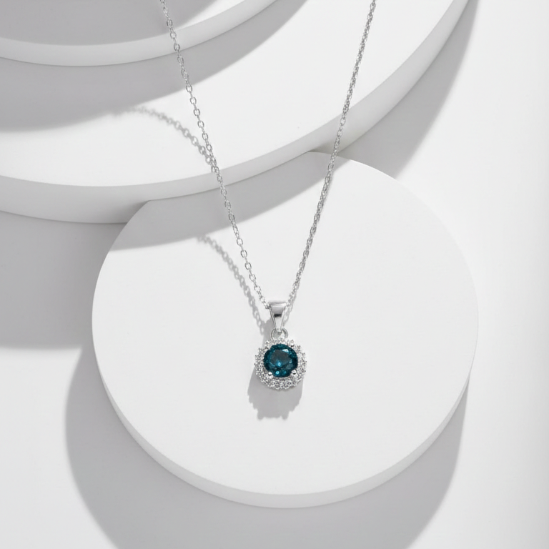Midnight Ocean Halo Chain Pendent
