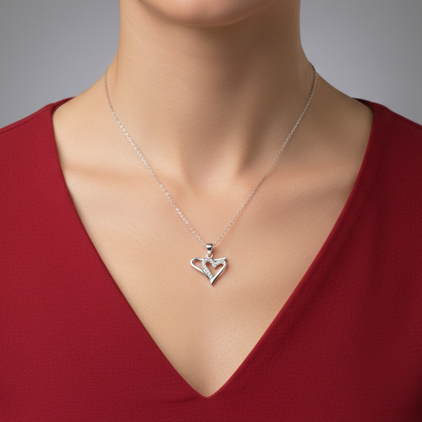 Eternal Heart Sterling Silver Chain Pendant