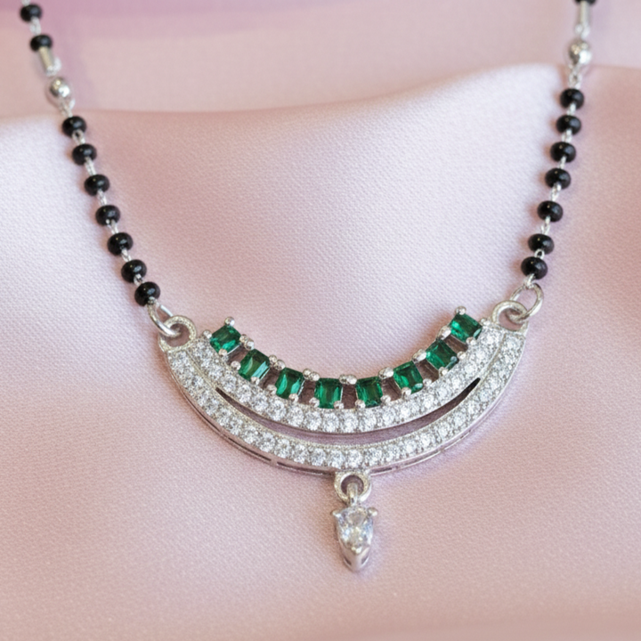 Elegant Emerald Diamond Look Mangalsutra