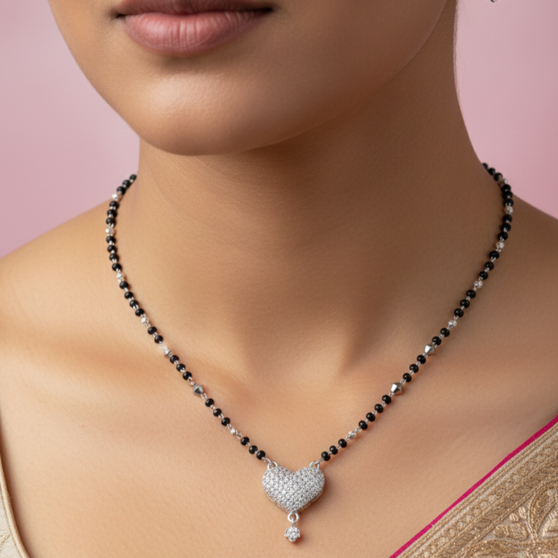 Elegant Heart Mangalsutra Pendant