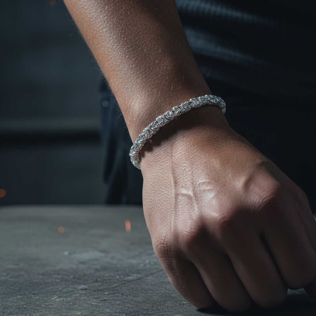 Elegant Silver Byzantine Chain Bracelet with Lobster Clasp