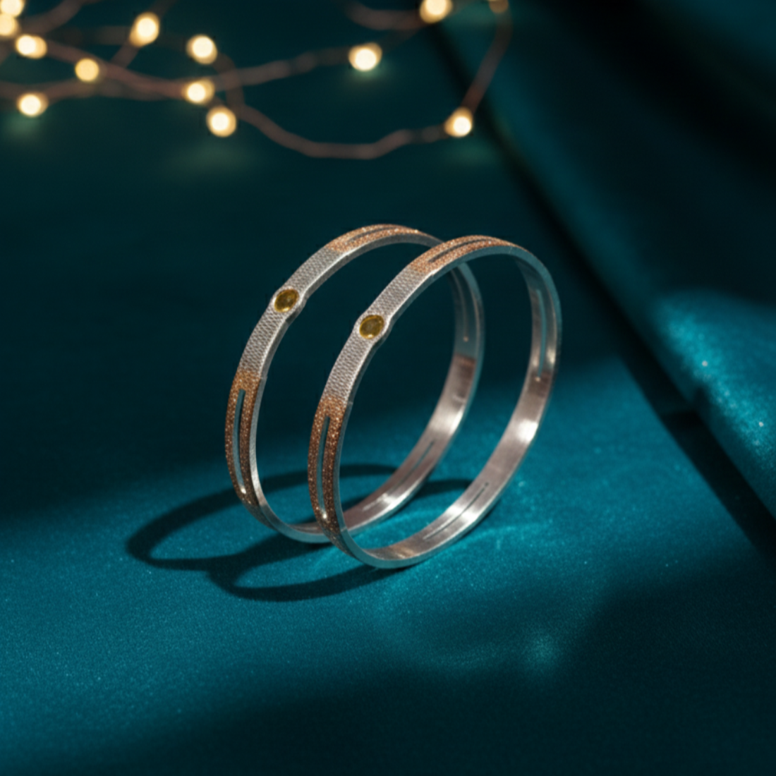 Elegant Silver and Dual-Tone Bangles