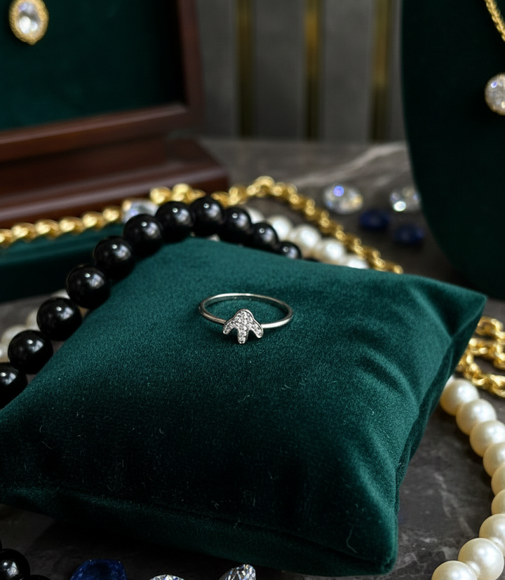 Dazzling Cubic Zirconia Cluster Ring in Sterling Silver.