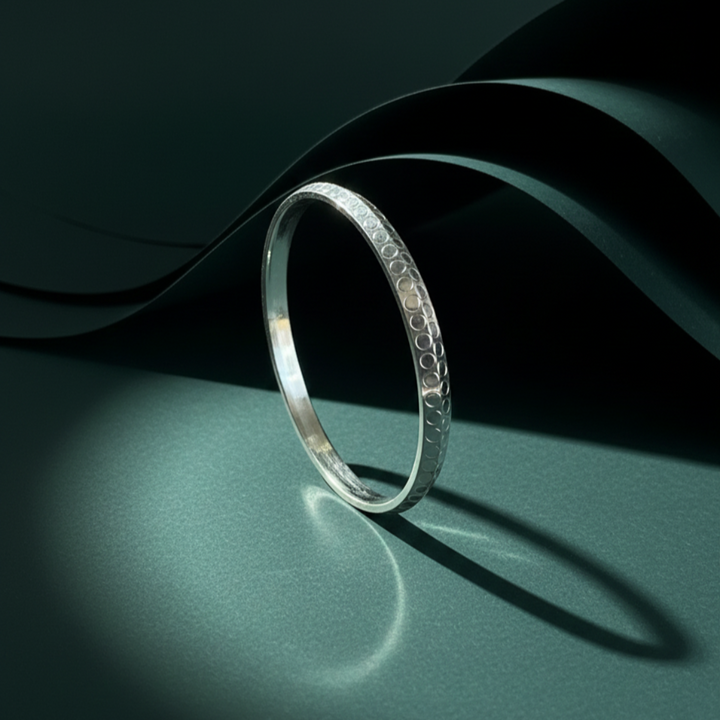 Textured Silver Kada Timeless Everyday Elegance