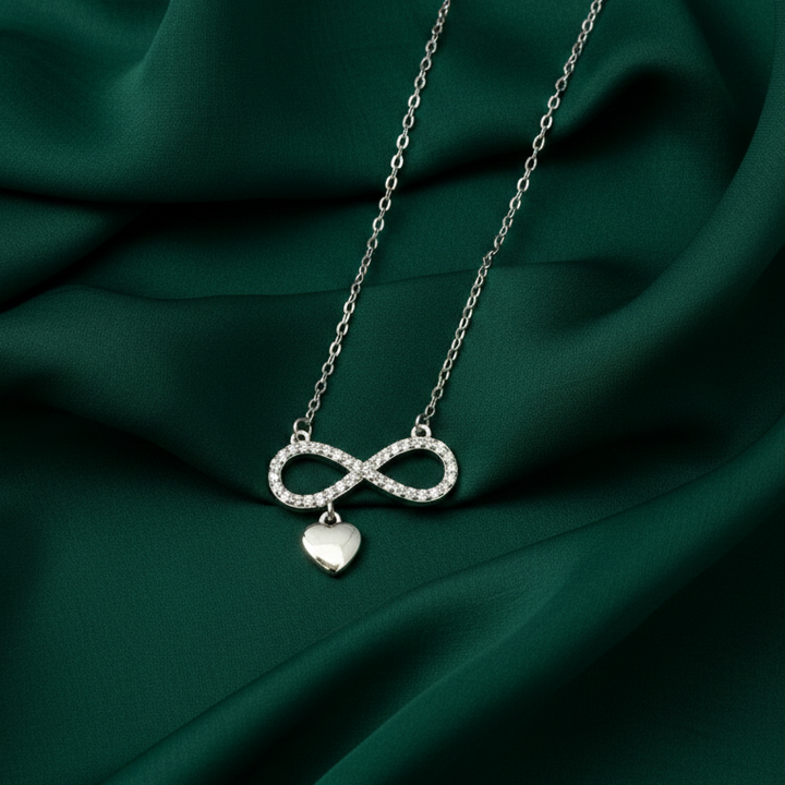 Timeless Infinity & Heart Sterling Silver Pendant Necklace