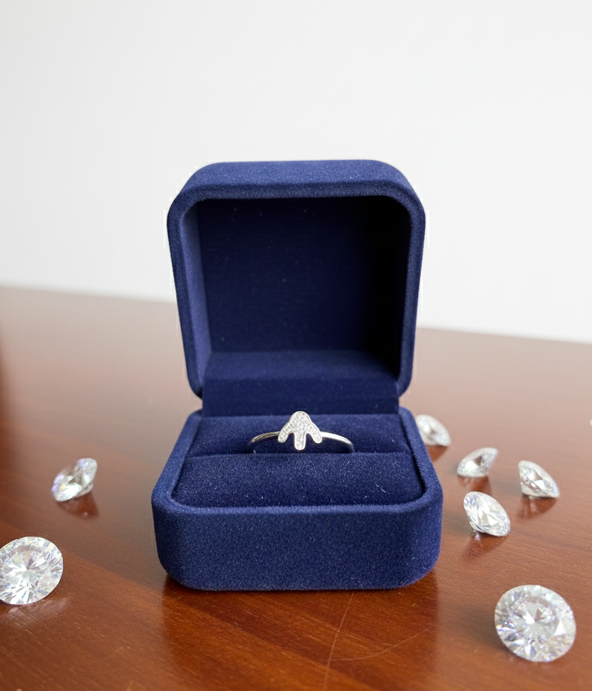 Dazzling Cubic Zirconia Cluster Ring in Sterling Silver.