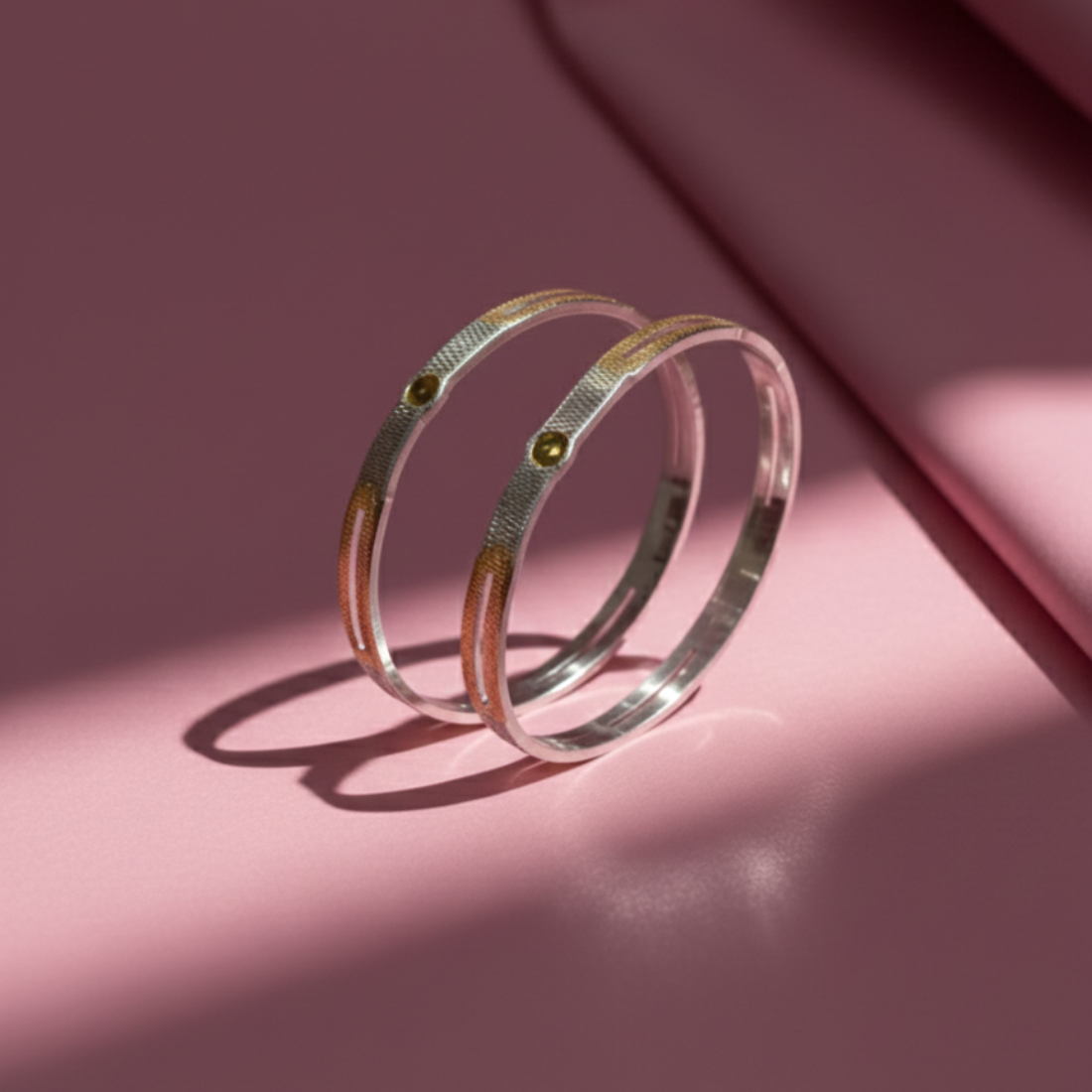 Elegant Silver and Dual-Tone Bangles