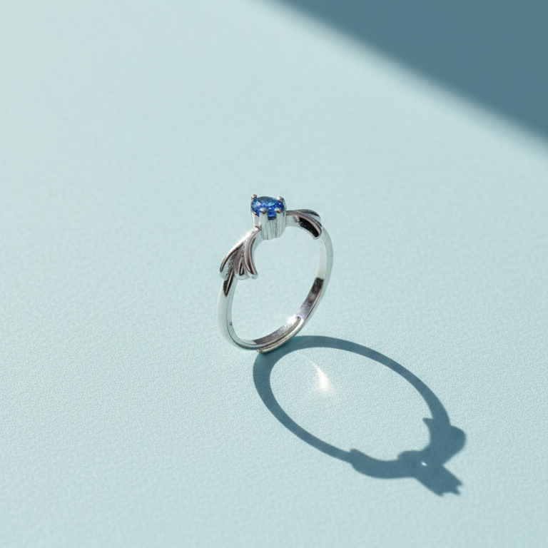 Midnight Sapphire Elegance Silver Ring