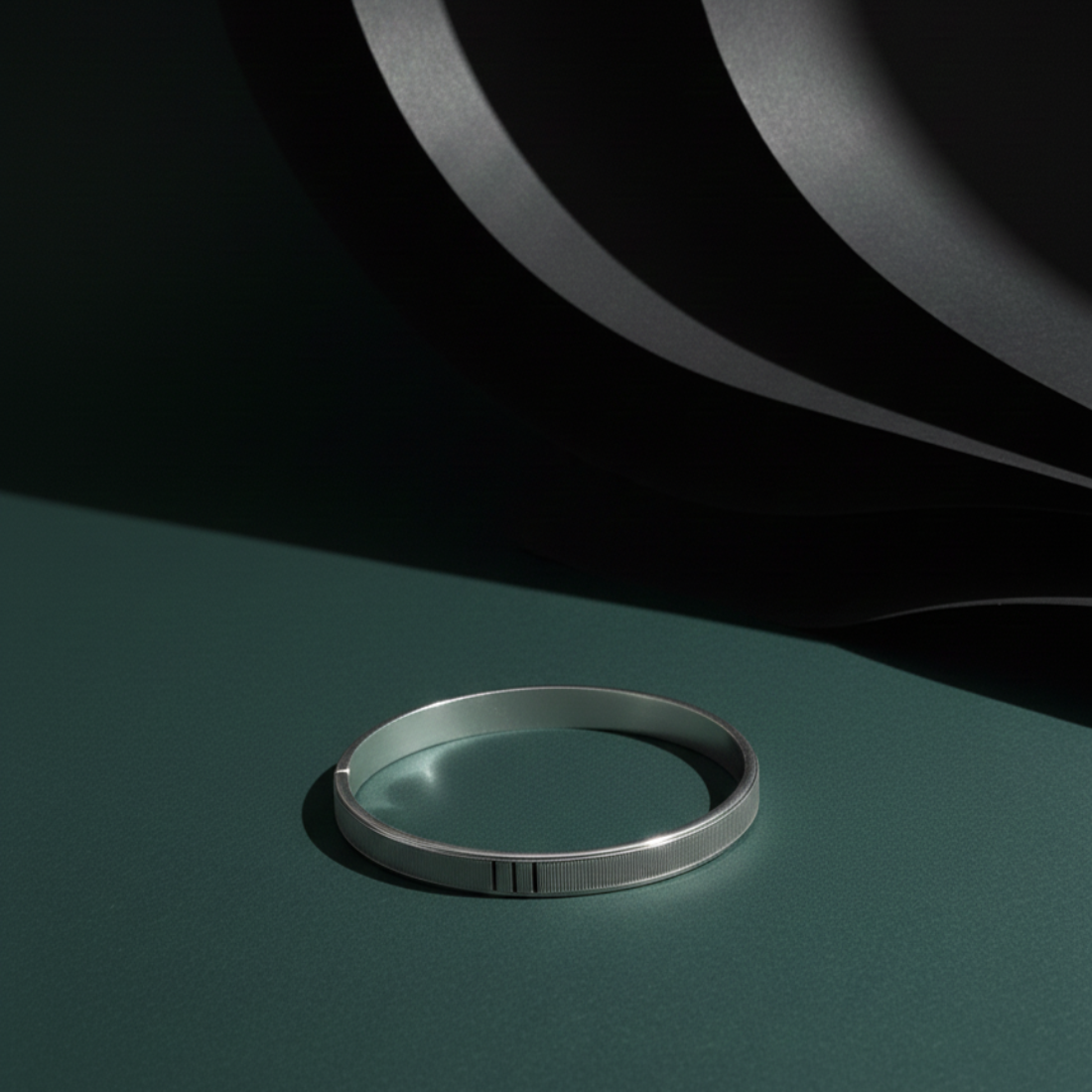 Modern Textured Sterling Silver Kada