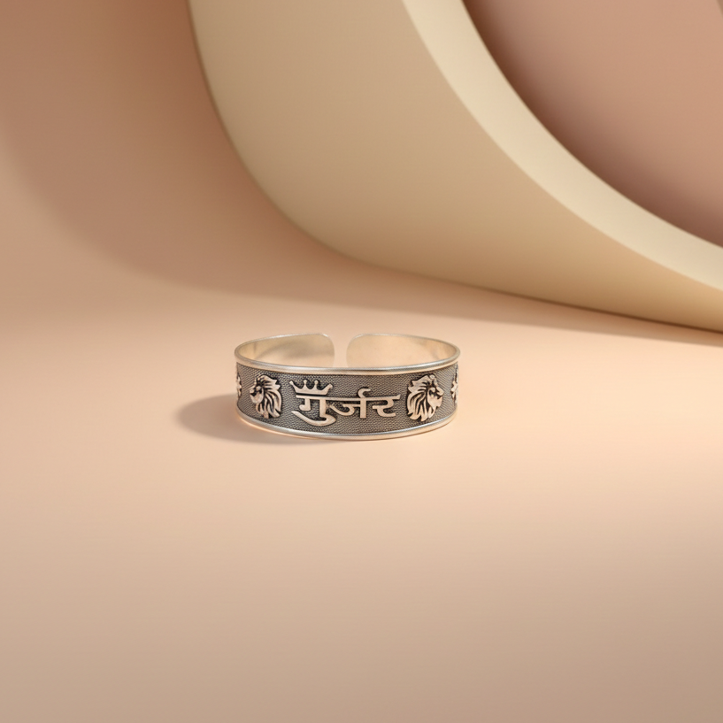 Silver Lion & Crown Gurjar Kada