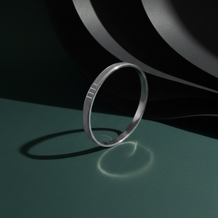 Modern Textured Sterling Silver Kada