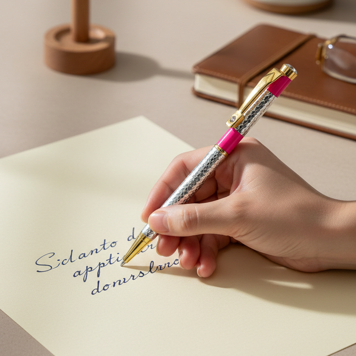 The Duchess Radiant Crystal Ballpoint Silver Pen