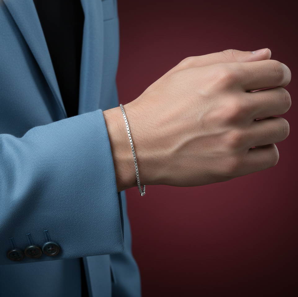 Venetian Box Chain Sleek Minimalist Bracelet