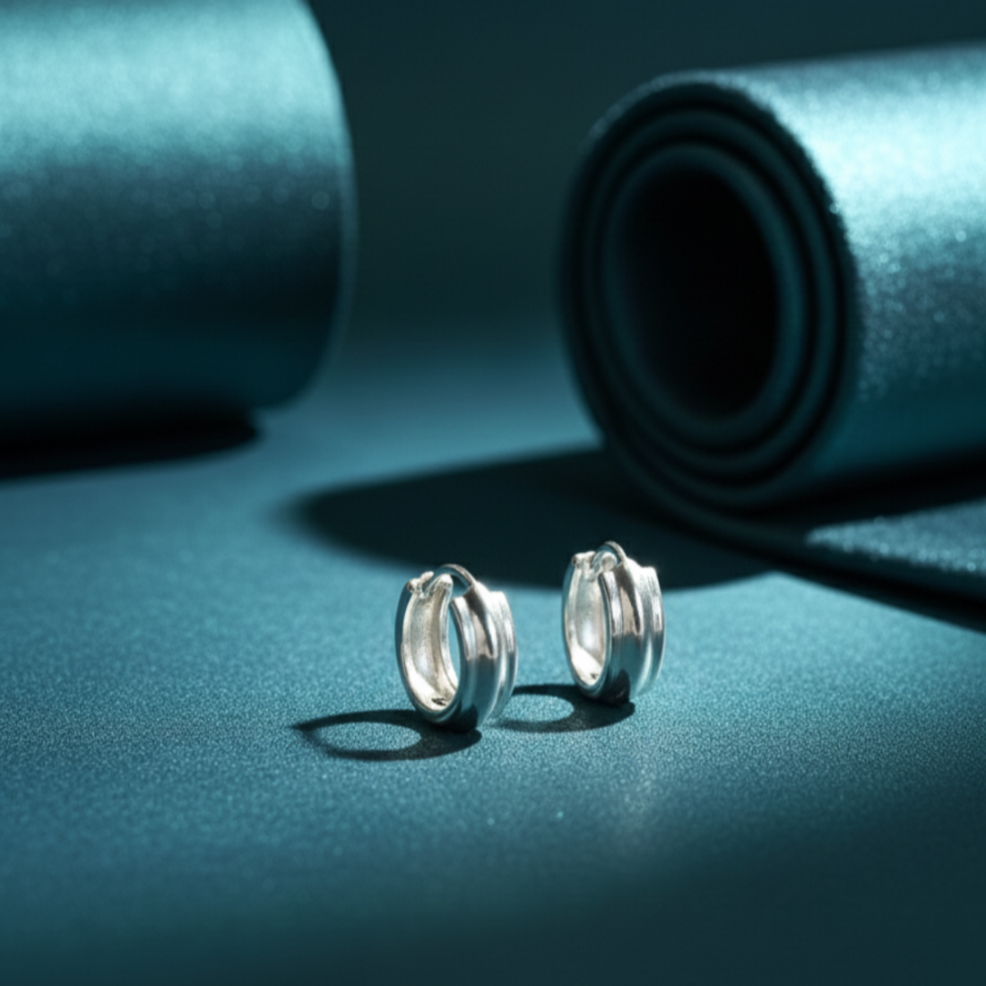 Sleek Silver Huggie Hoop Earrings