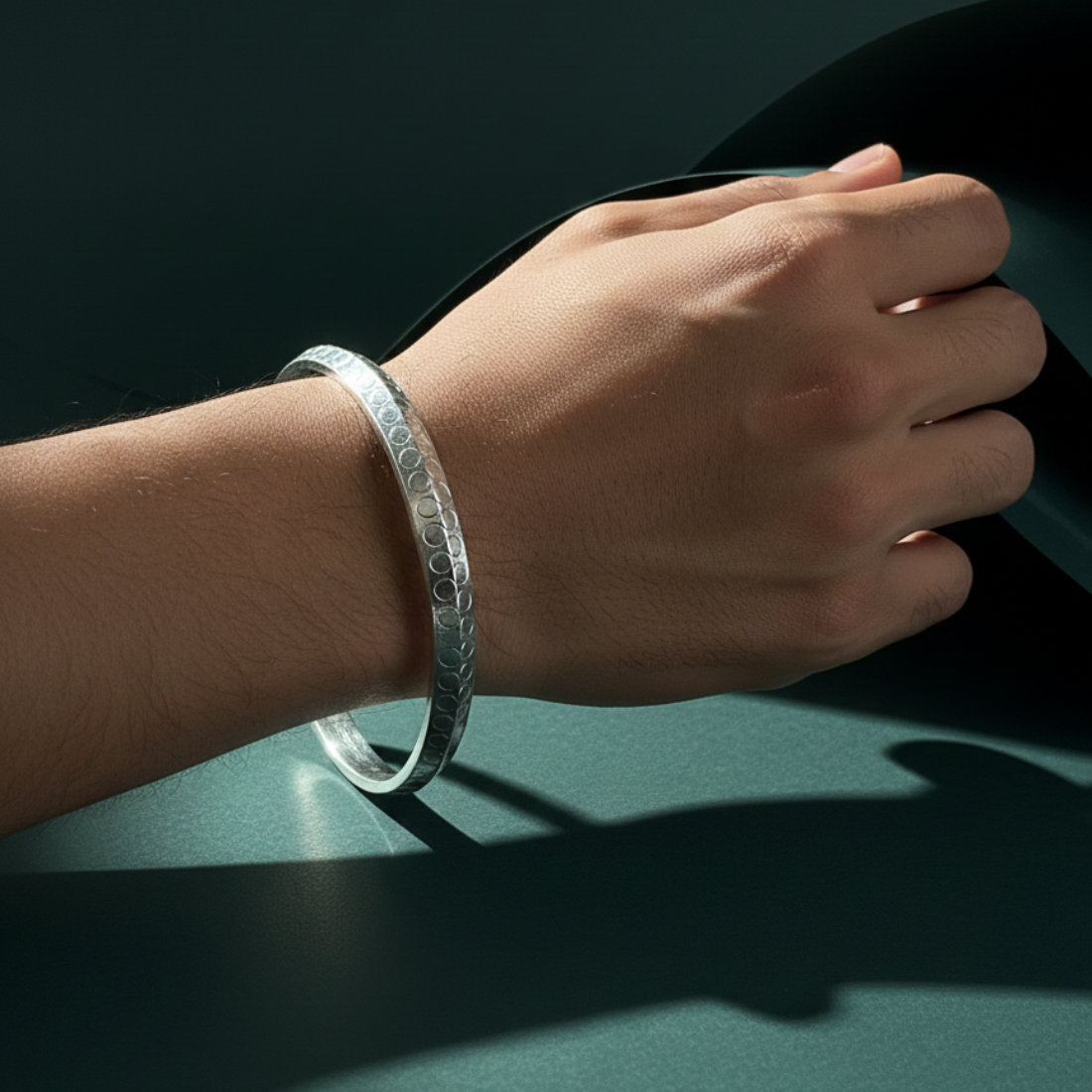 Textured Silver Kada Timeless Everyday Elegance