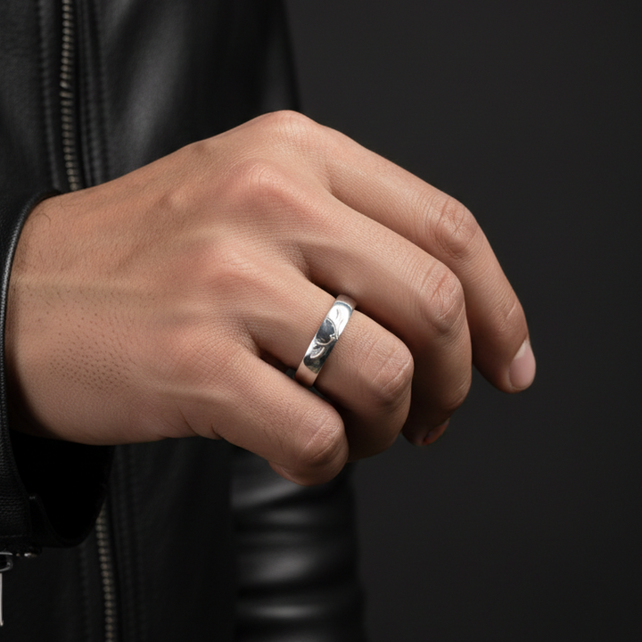 Elegant Silver Deer Antler Adjustable Band Ring