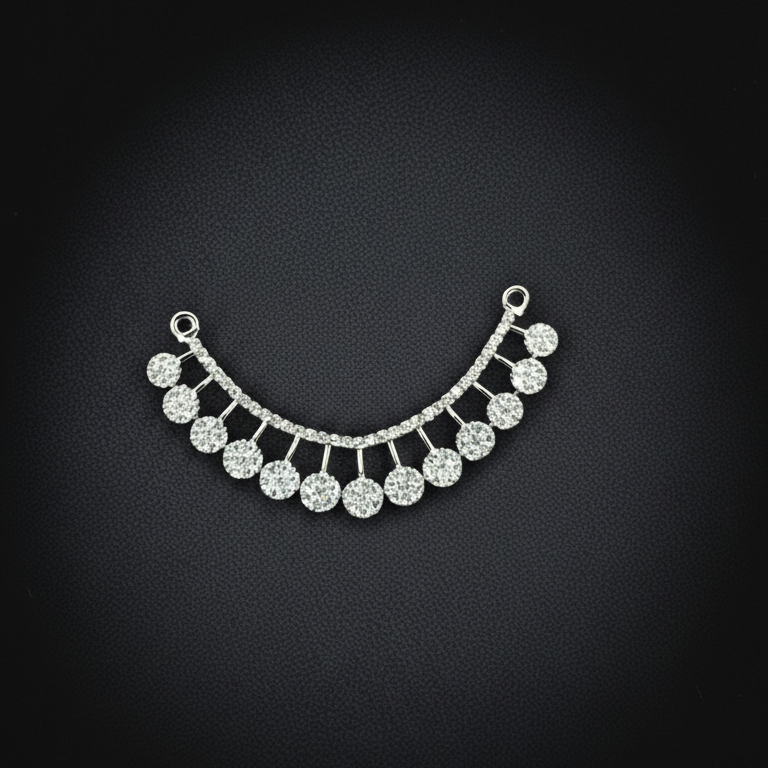 Diamond Mangalsutra in Sterling Silver - Shimmering Crescent Design - Balaji Jewellers
