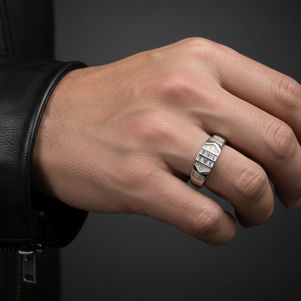 Art Deco Inspired Geometric Baguette Diamond Ring