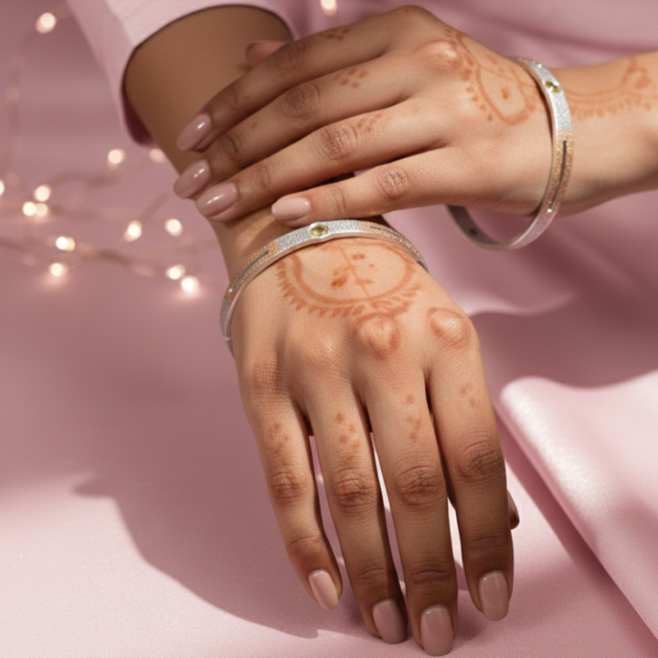 Elegant Silver and Dual-Tone Bangles