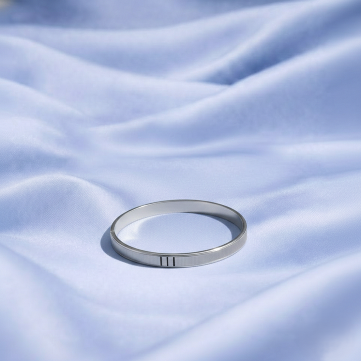 Modern Textured Sterling Silver Kada