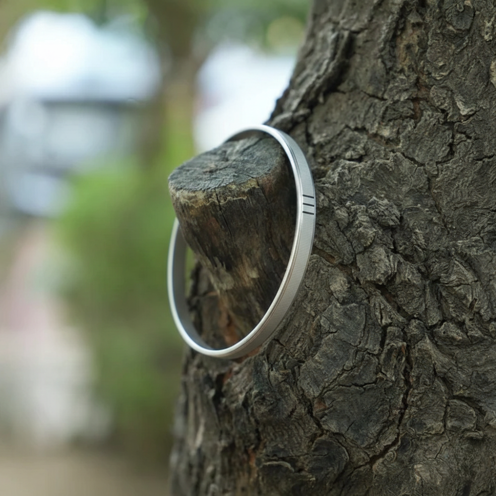 Modern Textured Sterling Silver Kada