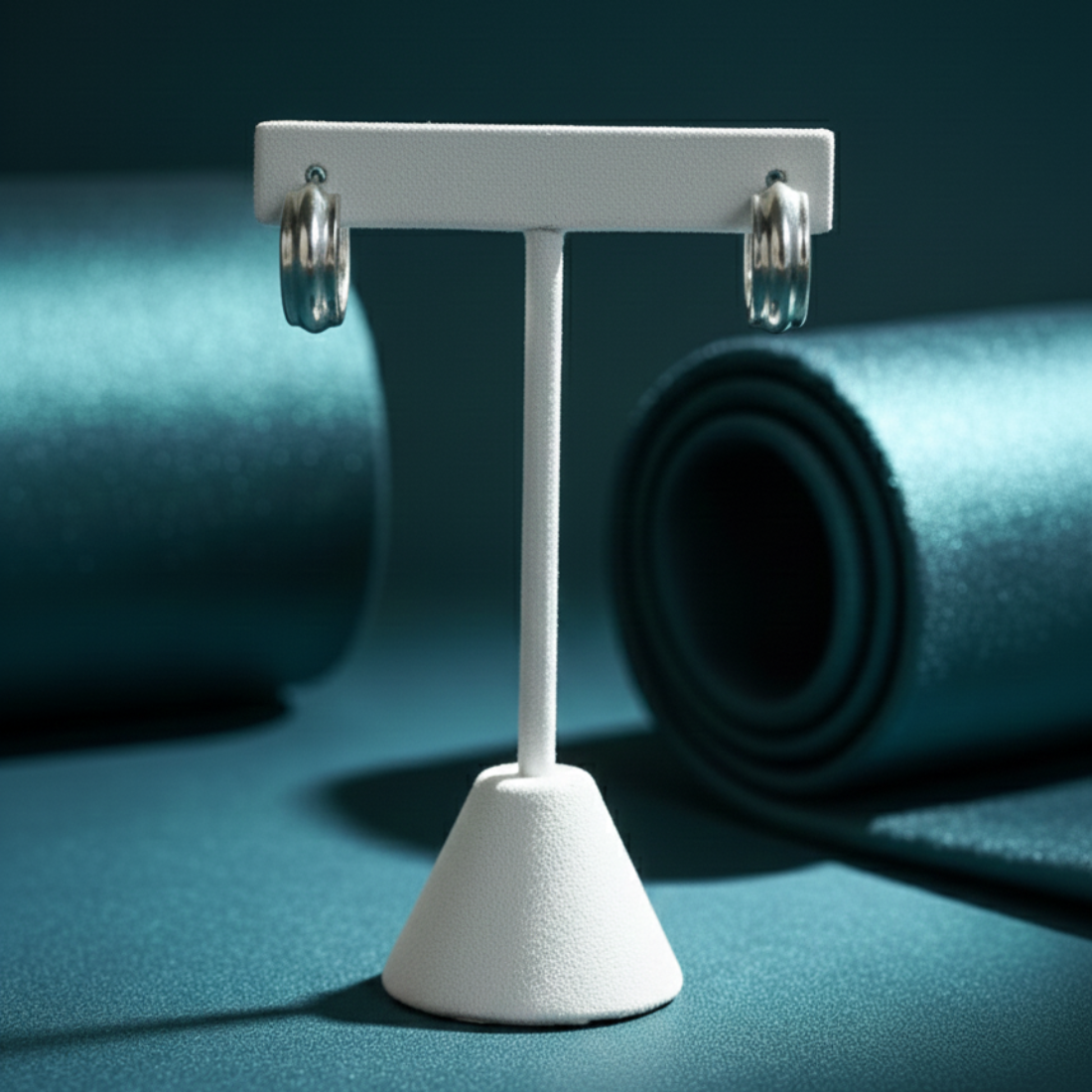 Sleek Silver Huggie Hoop Earrings