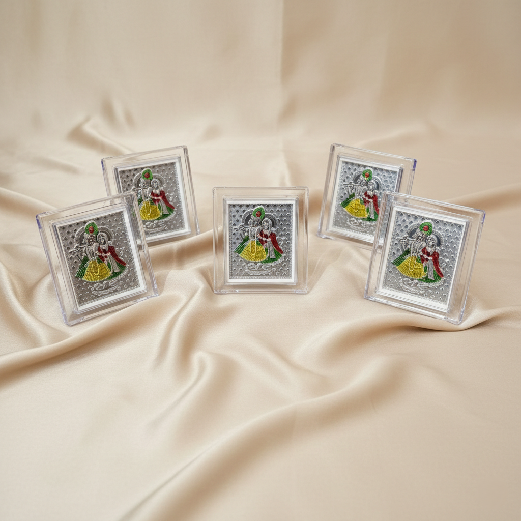 Elegant Radha Krishna Silver Frame