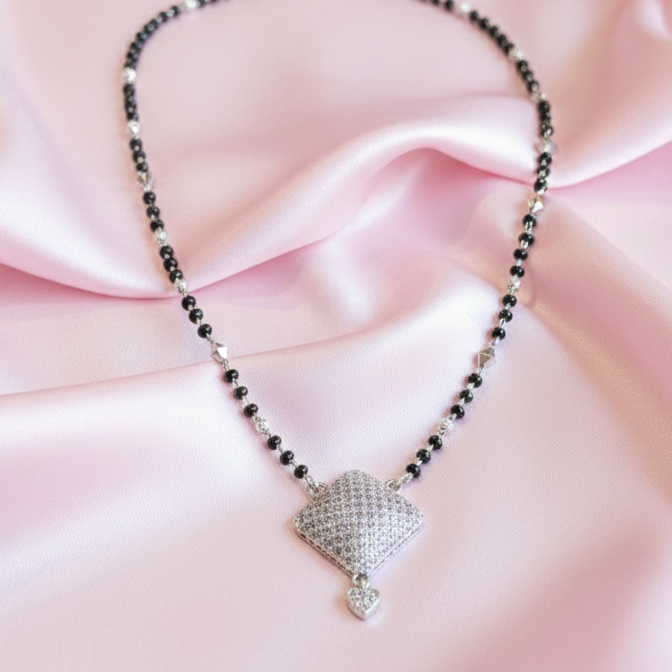 Elegant Rhombus Diamond Mangalsutra Necklace