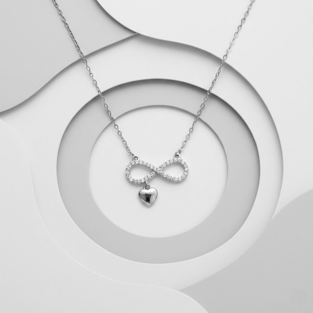 Timeless Infinity & Heart Sterling Silver Pendant Necklace
