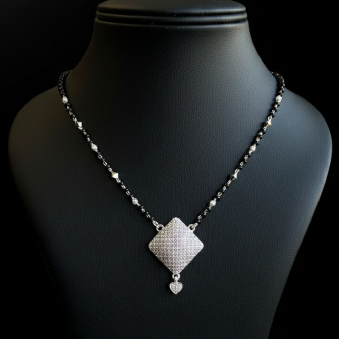 Elegant Rhombus Diamond Mangalsutra Necklace