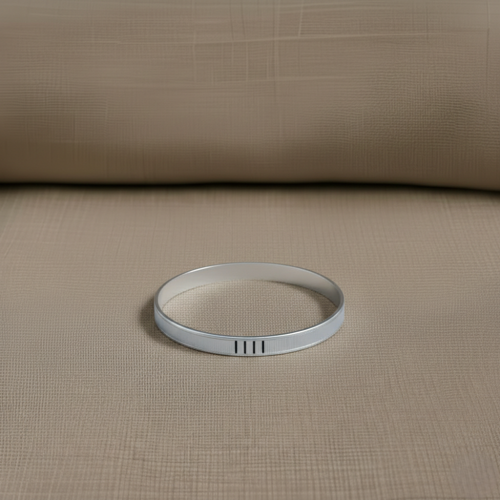 Modern Textured Sterling Silver Kada