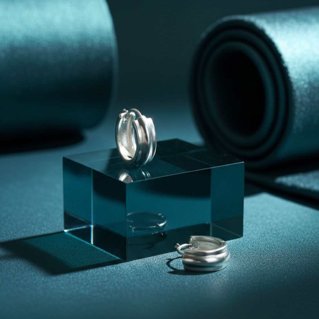 Sleek Silver Huggie Hoop Earrings