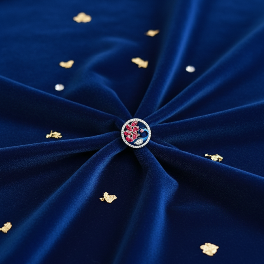 Silver Gorgeous Red Gem Stone Peacock Girls Ring