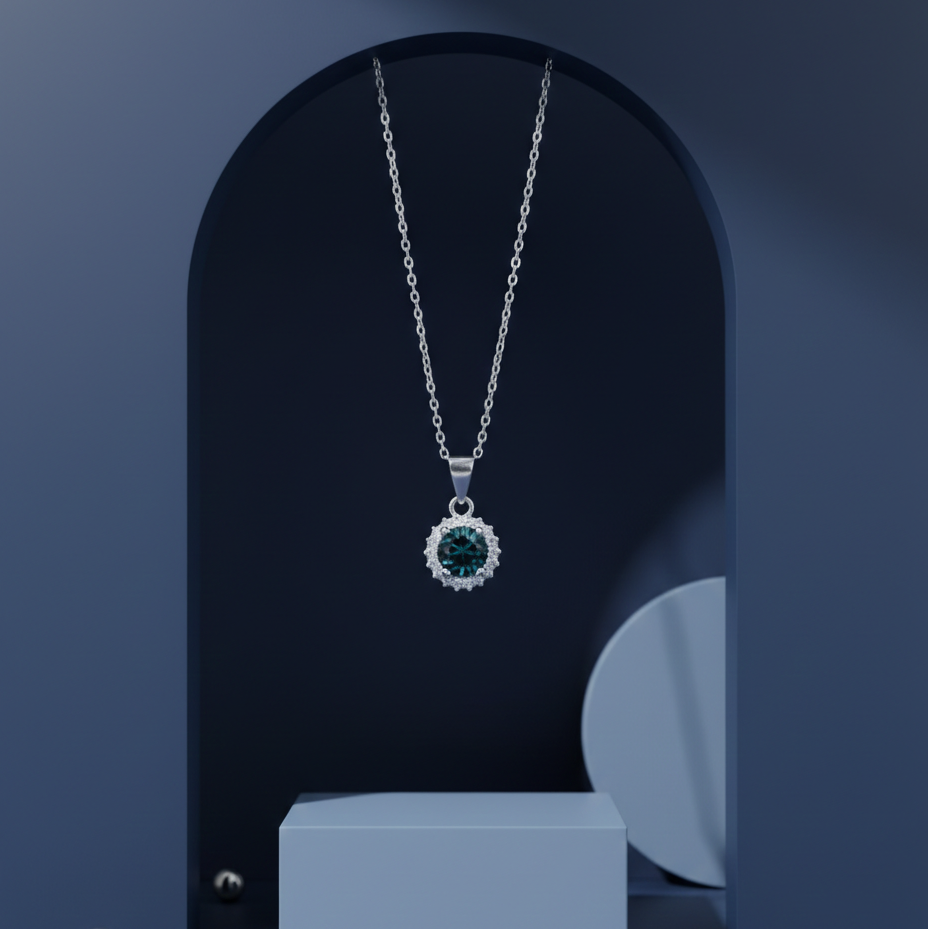Midnight Ocean Halo Chain Pendent