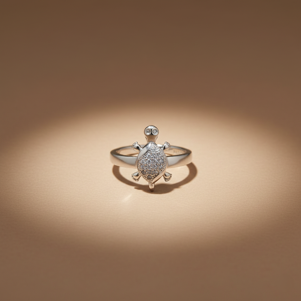 Eternal Tortoise Diamond Accent Sterling Silver Promise Ring