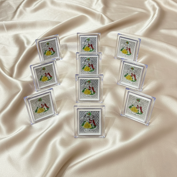 Elegant Radha Krishna Silver Frame