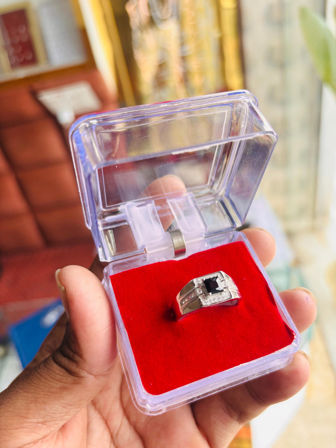 Men's Black Diamond Sliver Ring