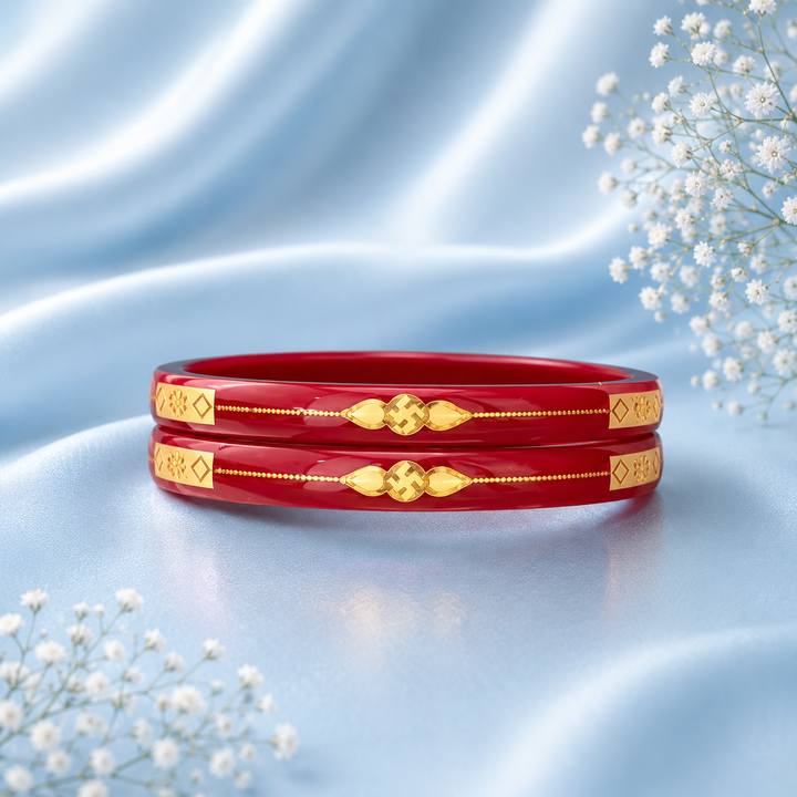 Premium Red & Gold Bangles for Women | Traditional Elegant Designer Bangles