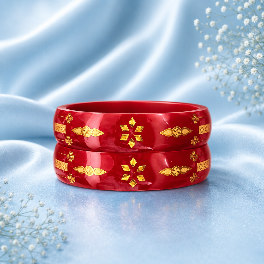 Traditional Red & Gold Bangles for Women | Elegant Bridal Designer Bangles